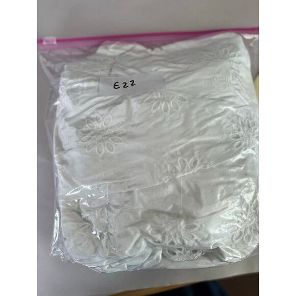 J.Crew Factory Women's L White Eyelet Skirt Midi Cotton Pockets Lined Floral - Picture 13 of 13